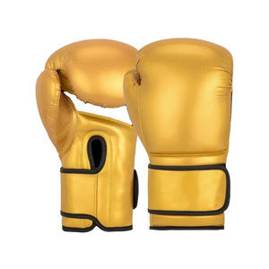 Guantes de Boxeo de Piel Personalizados al por Mayor, de Alta Calidad, Nuevo Estilo, para Entrenamiento de Boxeo, Negros y Dorados - Product Image 6