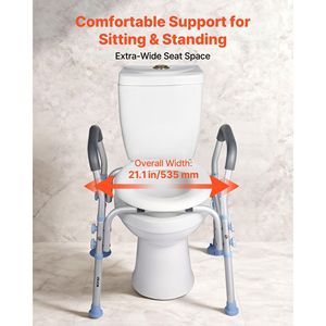 Elevador de Inodoro Ajustable en Altura con Capacidad de Carga de 300 Libras, Protector Antisalpicaduras, Inodoro para Personas Mayores, Discapacitados y Adultos - Product Image 5