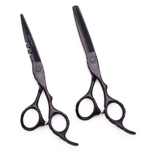 Ensemble de ciseaux professionnels noirs pour la coupe et la texturisation des cheveux, ergonomiques pour droitiers, ciseaux de coiffure pour salon, 30 pièces en céramique et plastique - Product Image 1