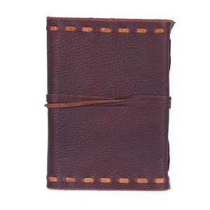 Carnet de voyage rechargeable en cuir véritable fait main, style vintage - Product Image 3