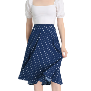 Falda Casual Ligera de Poliéster Transpirable hasta la Rodilla con Botones Delanteros y Cintura Alta para Mujer, Proveedor Mayorista - Product Image 3