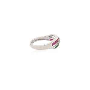 High Quality Wholesale Handmade Authentic <b>Emerald</b> & Ruby Gemstone 925 Sterling <b>Silver</b> <b>Ring</b> for Women Party Wear Jewelry - Product Image 5