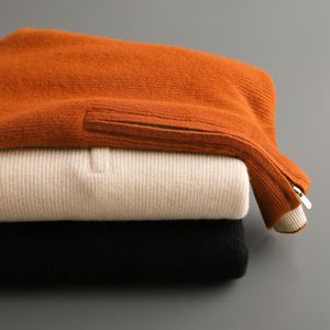 Suéter de lana de Mongolia con cuello redondo y cable trenzado, cálido, clásico, informal, con logo frontal, para invierno, de fábrica autónoma - Product Image 5