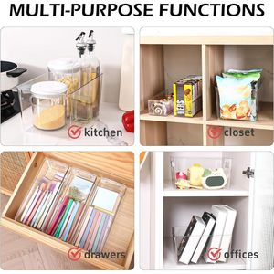 8 Pack Clear Plastic <b>Storage</b> Bins Pantry Organizers for Freezer Fridge & <b>Kitchen</b> Cabinets <b>Storage</b> B & <b>Boxes</b> - Product Image 3