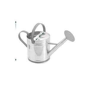 Arrosoir moderne en métal galvanisé poli argenté avec bec amovible et doubles poignées ergonomiques pour plantes de jardin extérieur - Product Image 1