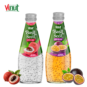 Bebida de Semillas de Albahaca con Lichi y Maracuyá Sin Azúcar 290ml para Botella de Vidrio, Servicio de Frutas Naturales, Marca Privada, Fábrica de Vietnam - Product Image 2