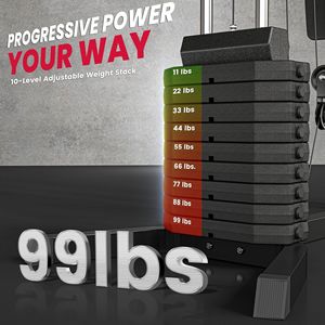 Système de musculation à domicile, résistance de 100 lb, machine d'entraînement complet du corps, station d'entraînement multifonctionnelle - Product Image 5