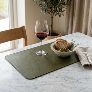 Premium Real Leather Placemat Set Double Sided Heat Resistant Waterproof Leather Dining Table Decor Placemats LPM-0102 - Product Image 5