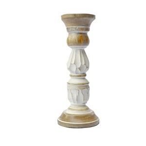 Handcrafted <b>Wooden</b> Candle Holder Table Centerpiece Rustic Candle Stand Natural Home Accent For Dining Room Mantel Wedding - Product Image 4