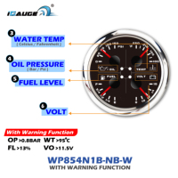 85mm OEM EDM acier inoxydable voiture tachymètre température de l'eau pression d'huile niveau du réservoir de carburant Volt odomètre KMH MPH GPS compteur de vitesse jauge