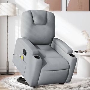 Fauteuil inclinable de massage gris clair - Product Image 1
