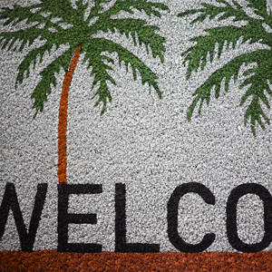 พรมเช็ดเท้าลายปาล์มเขตร้อน Island Welcome Coco Brush  วัสดุใยมะพร้าวพิมพ์ลาย  ด้านหลังเป็น PVC  สำหรับตกแต่งบ้าน  ดีไซน์สวยงาม  ใช้สำหรับทางเข้าบ้าน - Product Image 4
