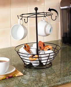 Support à tasses artistique en fer forgé pour une décoration de cuisine moderne, améliorant le rangement des tasses avec une forme métallique créative - Product Image 2