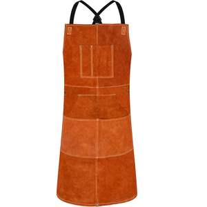 Delantal de Soldadura Térmico sin Mangas de Cuero Vacuno de Primera Calidad, Resistente y Duradero, para Seguridad Industrial, Uso Casual en Restaurantes y Bares - Product Image 1
