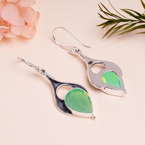 Amethyst Drop <b>Earrings</b> 925 Sterling Silver Dangle Pear Gemstone Handmade Jewelry Gift for Women Export India Nikhil Gems NG-033 - Product Image 5