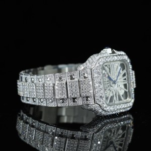 Montre mécanique squelette en acier inoxydable avec moissanite pour homme, cadran de 40 mm, aiguilles, épaisseur de 12 mm, haute qualité - Product Image 4