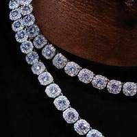 Chaîne à maillons en argent sterling 925 de haute qualité, plaquée argent, avec moissanite VVS1, tendance hip-hop, pour mariage et soirée, unisexe