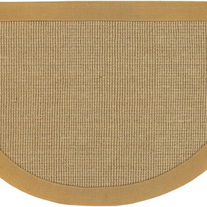 <b>Half</b> Circle Jute Door Mat Flat Weave Non <b>Slip</b> Rubber Backing Classic Style Beige Color Home Use - Product Image 5
