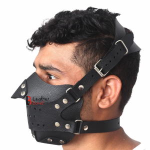 Máscara Facial Transpirable de Cuero Vacuno Genuino con Diseño de Tachuelas para Escenas BDSM - Product Image 6