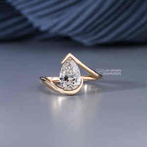 Pear Cut Lab Grown Diamond <b>Solitaire</b> <b>Ring</b> S925 Sterling <b>Silver</b> White Metal Luxury 1.05 Carat EF Clarity VS+ Quality - Product Image 1