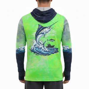 Hoodie de pêche performant, respirant, séchage rapide, UPF 50, couleur personnalisée pour impression par sublimation, nouveau design, vêtements de pêche - Product Image 2