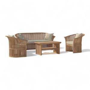 Restaurant Set Minimalist Design Outdoor Furniture With Teak Wooden Frame Material for Garden Furniture Decoration - Product Image 1