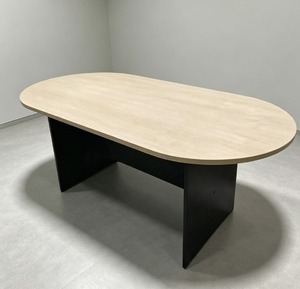 Table de conférence ovale, plateau en MDF, pieds en métal, design minimaliste, mobilier de bureau commercial, 6 places, structure durable - Product Image 1