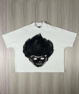 เสื้อยืดผ้าแคนวาสพิมพ์ลายตามสั่งสำหรับผู้ชาย ระบายอากาศได้ดี แห้งเร็ว ผ้าฝ้ายใยไผ่ 300 GSM หนานุ่ม ทรงโอเวอร์ไซส์ สไตล์ไฮสตรีท - Product Image 5