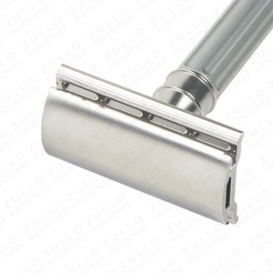 Rasoir de sécurité robuste en acier inoxydable finition argentée, outil de rasage à double tranchant avec service de personnalisation du logo OEM - Product Image 4