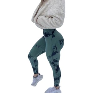 Leggings de sport pour femmes, taille haute, sans couture, en spandex/nylon tricoté, longueur intégrale, extensibles, respirants, pour le yoga, toutes saisons - Product Image 3