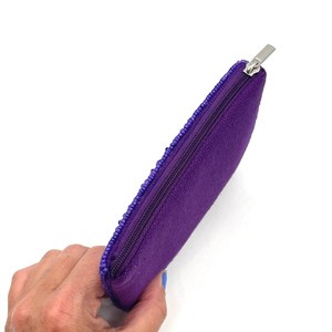 Monedero Artesanal TIMELESS CRAFT, Elegante, Morado y Blanco, con Bordado y Cuentas, Diseño de Estrella Impresionante, Alta Calidad, Uttar Pradesh - Product Image 3