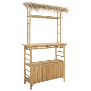 Bar Tiki en bambou avec toit en chaume et armoire de rangement - Parfait pour les divertissements en plein air par King Craft Viet - Product Image 2