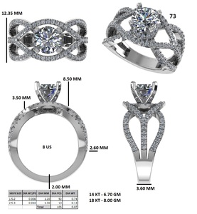 แหวนแต่งงานเงินแท้ 925 ประดับมอสซาไนต์ทรงกลม ชุบทอง ดีไซน์วงแหวนแบบ Halo สำหรับผู้หญิง - Product Image 6