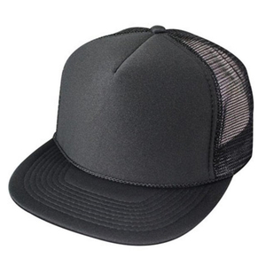 Custom <b>Flat</b> Bill Snapback Black 5 Panel Mesh Foam Trucker Rope Hat for <b>Men</b> Women with high quality - Product Image 1