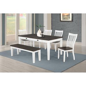 Panca da pranzo rettangolare bianco e Espresso mobili eleganti per la tua sala da pranzo - Product Image 5