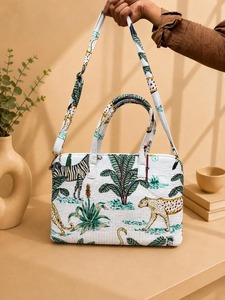 Bolso de Mano para Portátil Hecho a Mano, Maletín Ejecutivo Acolchado de Algodón, Funda para Portátil con Cierre de Cremallera, Bolsa para Documentos y Compras - Product Image 2