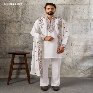 Conjunto de Kurta, Pantalón Liso y Dupatta con Bordado Japonés de la Mejor Calidad, para Hombre, Proveedor Mundial - Product Image 1