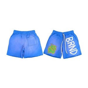 Conjunto Unisex de Camiseta Blanca y Pantalones Cortos Azules, Conjunto Deportivo Informal Transpirable para Hombre, Conjunto de Dos Piezas con Estampado, Camiseta y Pantalones Cortos 100% Algodón - Product Image 3