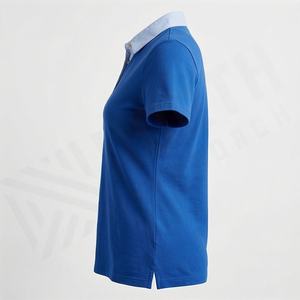 Camiseta Polo de Manga Corta con Patrón Sólido para Mujer, Estilo Casual, Transpirable, Cómoda, Lisa, Talla Grande, Color Personalizado - Product Image 3