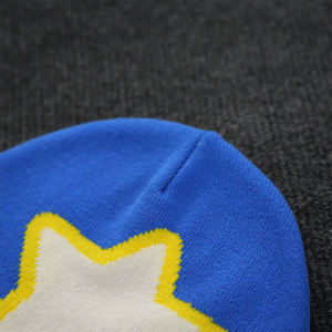 Unisex Acrylic Beanie Hat With <b>Applique</b> <b>Letter</b> Design Street Style Winter Cap 56-58CM Casual Wear for Adults - Product Image 4