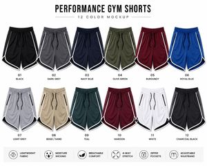 Shorts de sport pour hommes à séchage rapide, taille mi-haute, avec cordon de serrage, style décontracté, couleur unie, design à rayures latérales, en toile écologique - Product Image 6