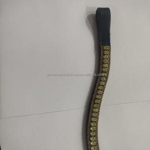 Diadema de Cuero Genuino de Alta Calidad en Forma de U Personalizada con Hermosa Cadena de Cristal de Cinco Filas - Product Image 6