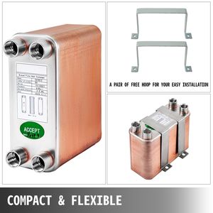 Scambiatore di calore a piastre brasate da 60 piastre 3''x7.5'' 316L 1/2'' BSP FPT Nuovo Condizione EATB12 Refrigeratore di birra e mosto - Product Image 6
