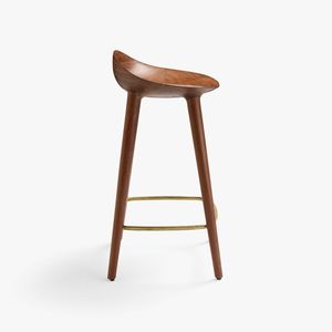 Taburete de Bar Moderno de Madera con Base de Metal, Diseño de Mediados de Siglo para Bar en Casa y Mostradores de Cocina - Product Image 2