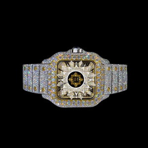 Reloj de Diamantes Moissanite Elegante para Unisex, Reloj de Pulsera de Lujo con Brillantes, Disponible al Mejor Precio, Venta al Por Mayor - Product Image 1