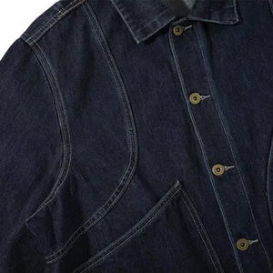 Sudadera de Mezclilla Personalizada para Hombre, Color Sólido, Cuello Redondo, Botones al Frente, Estilo Casual, Tela 100% Algodón de Alta Calidad - Product Image 2