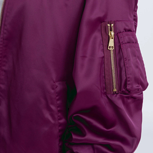 Chaqueta Bomber de Nailon Tejido Vibrante con Cierre para Mujer, Tallas Grandes, Estilo Casual Urbano, Cortavientos, Transpirable, de Secado Rápido, con Logotipo Personalizado - Product Image 6