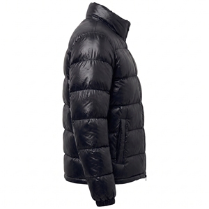 Chaqueta Acolchada de Algodón Negra para Hombre, Cuello Alto, Cierre de Cremallera, Impermeable, Transpirable, Cortavientos, Ropa de Calle Informal, Ropa de Invierno - Product Image 4