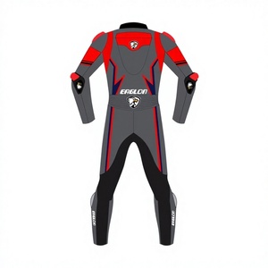 Traje de Carreras de Motocicleta de Cuero Personalizado para Hombre, Mono de Una Pieza, Traje de Motociclista OEM con Protección CE, Manga Larga, 280g - Product Image 2