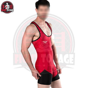 Traje de Competición de Lucha Libre para Hombre, Ropa Deportiva de Artes Marciales de Spandex y Poliéster Estampado con Cuello Redondo, Tejido Elástico Duradero, Ropa de Entrenamiento - Product Image 3